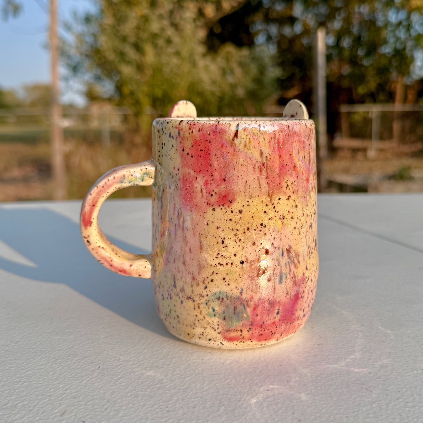 Fancy Bunny Mug with 14k Gold & Pearl Luster