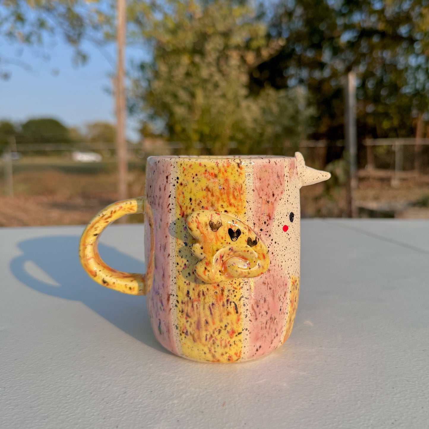 14K Gold & Pearl Luster Unicorn Mug