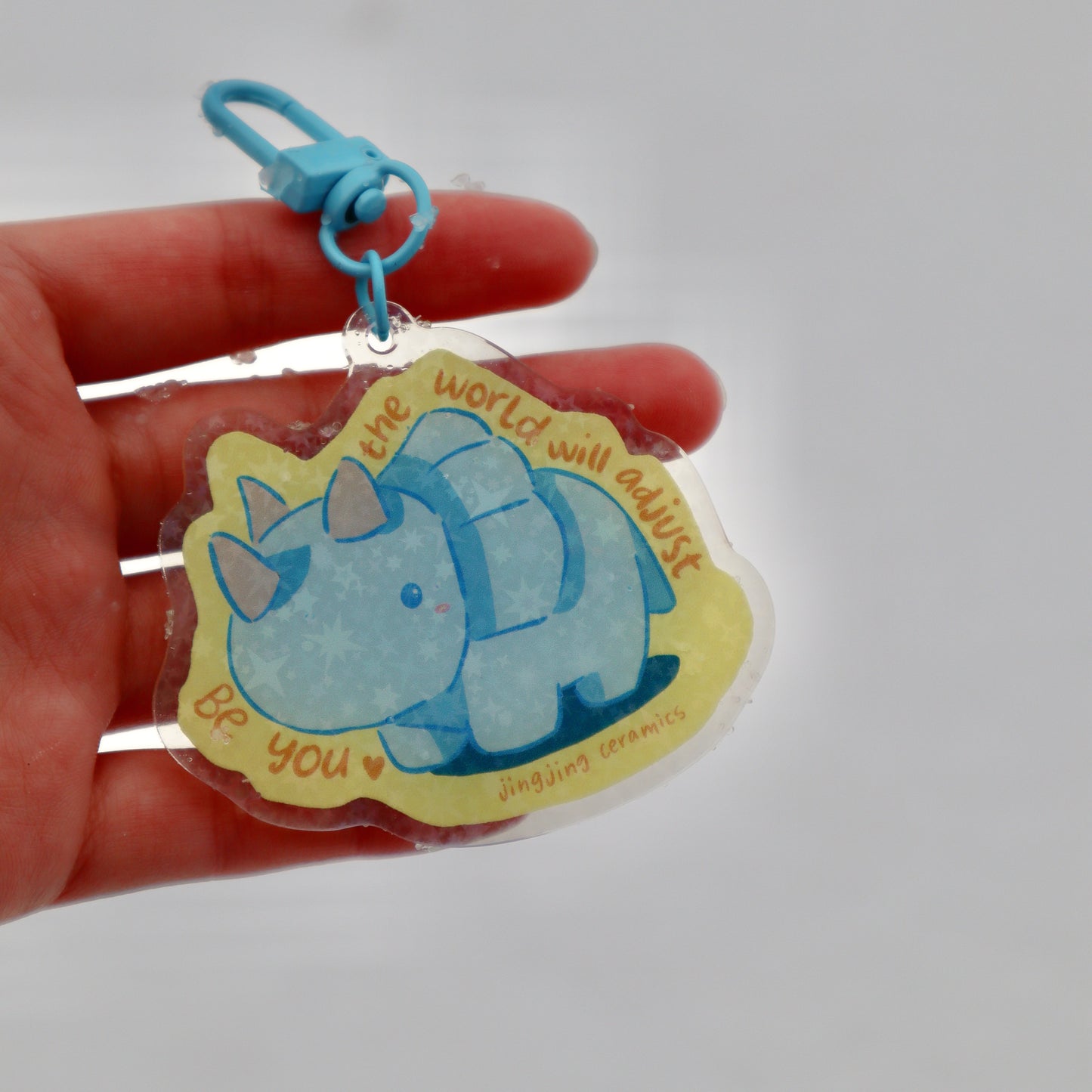 Be You Triceratops Keychain