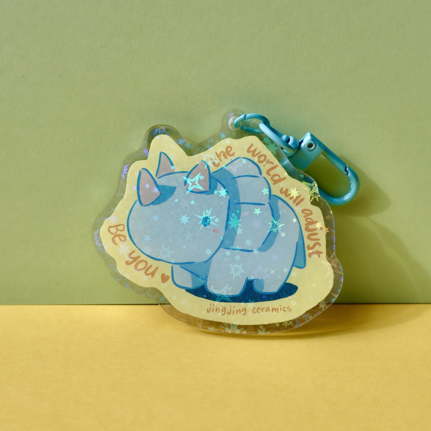 Be You Triceratops Keychain